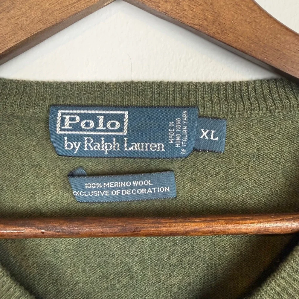 Polo‎ Ralph Lauren Mens Merino Wool Sweater XL Earthy Old Money Classic Luxury